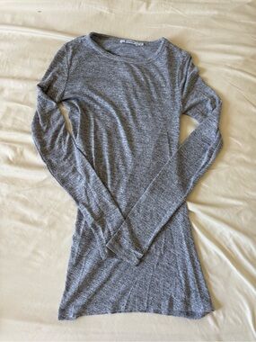ALEXANDER WANG | Asymmetrical Classic Long-Sleeve Crewneck Top - Gray | S